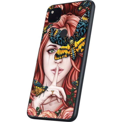 Gothic Woman and Death Moth Butterflies by Sarah Richter Google Pixel 4a Skin